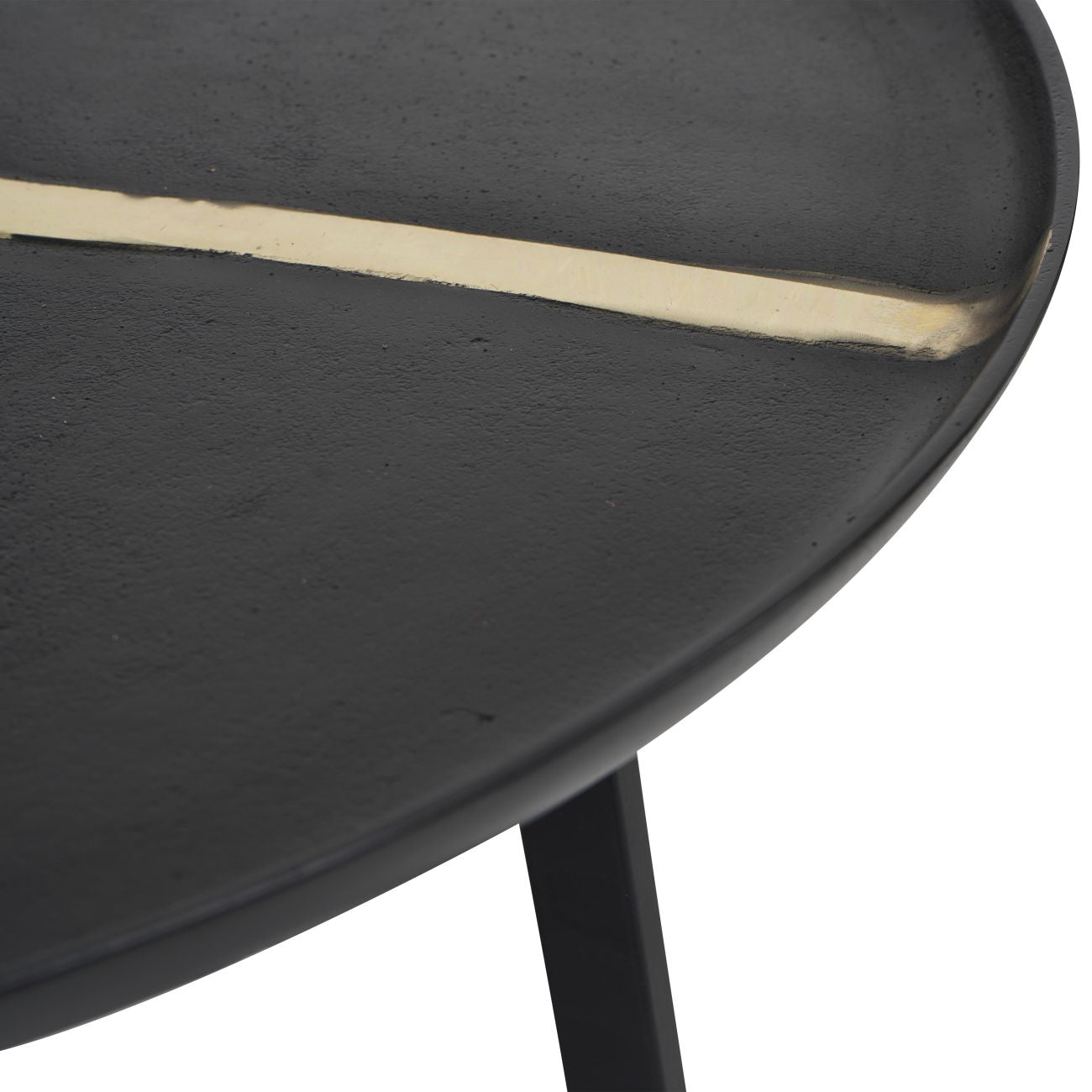 Set of 2 Arizona Black & Gold Textured Coffee Tables Nest